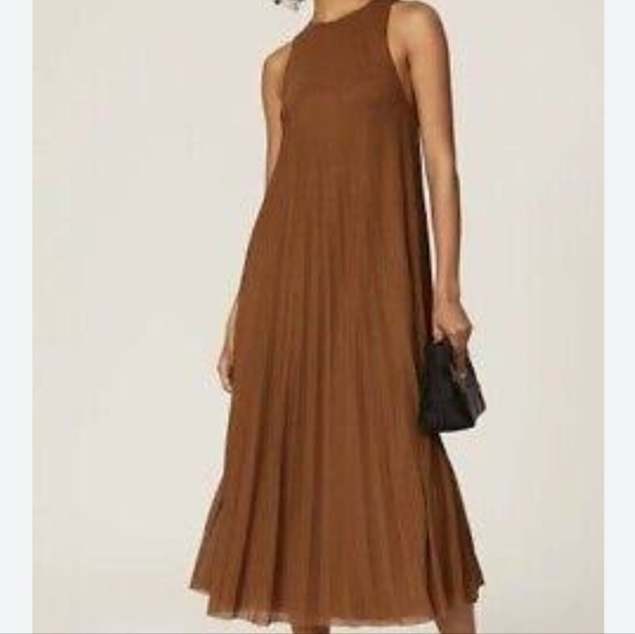 A.L.C. Dresses & Skirts - A.l.c Pleated A Line Midi Brown Dress S